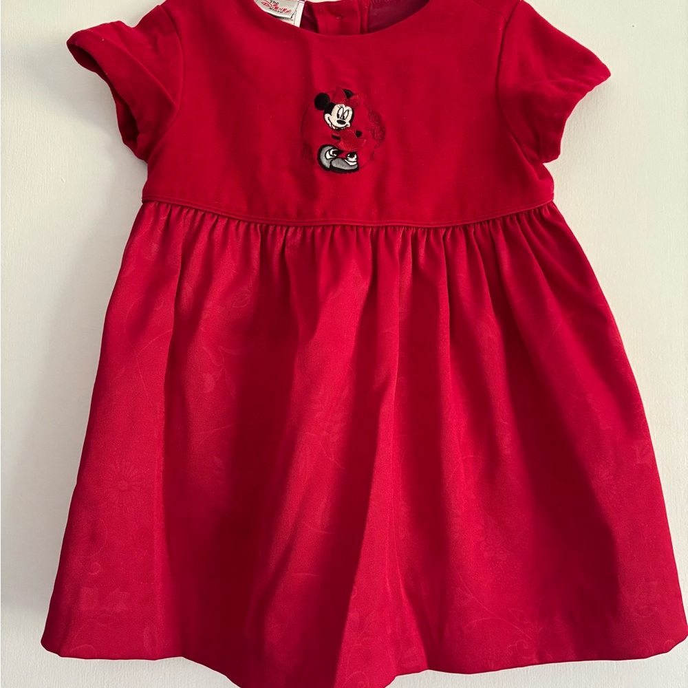 Minnie Mouse Red Velvet and Satin Dress 18M